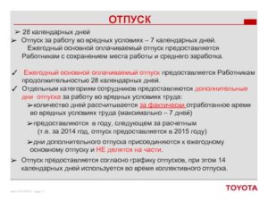 Отпуск 28 календарных дней или рабочих и праздничных днях