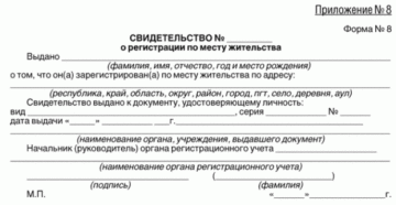 Копия свидетельства о регистрации ребенка по месту жительства