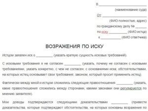 Возражения по задолженности по кредиту